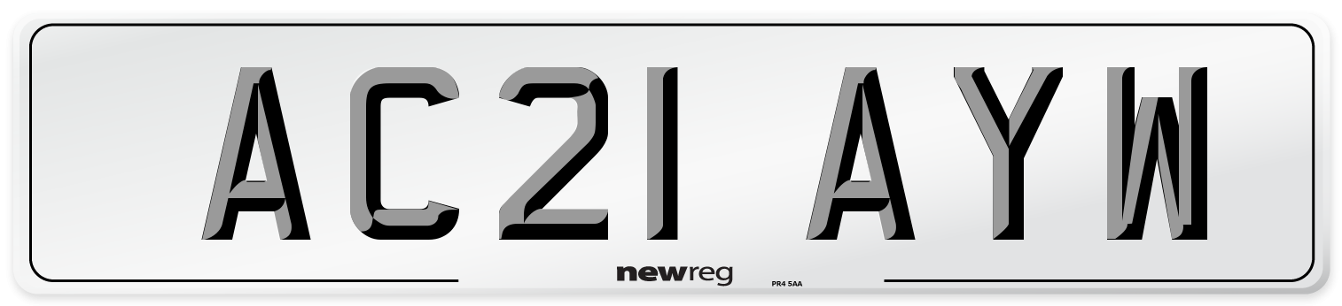 AC21 AYW Number Plate from New Reg